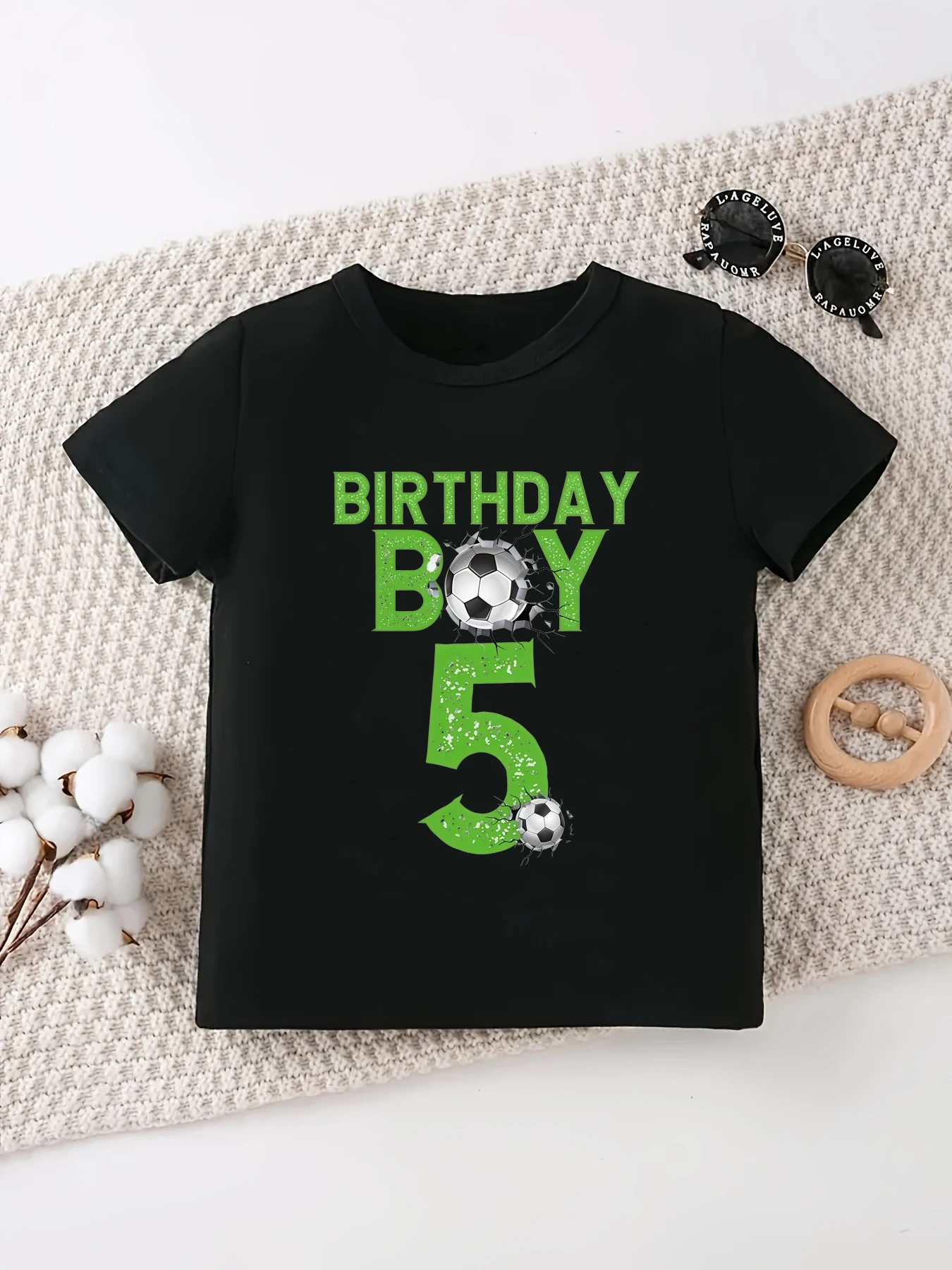 Custom Name 5th Birthday Boy Soccer Printed T Shirt Boys The Best Birthday Gift T-Shirt Summer Short Sleeve T-Shirt
Custom Name 5th Birthday Boy Soccer Printed T Shirt Boys The Best Birthday Gift T-Shirt Summer Short Sleeve T-Shirt