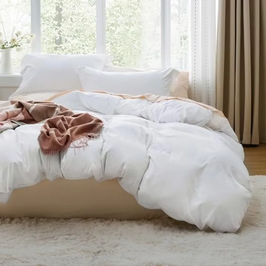 White Oversized King Duvet Cover - 3 Pieces Prewashed Cotton-Like Extra Soft Bedding Set Includes 1 Duvet Cover 120x98 Inches w
White Oversized King Duvet Cover - 3 Pieces Prewashed Cotton-Like Extra Soft Bedding Set Includes 1 Duvet Cover 120x98 Inches w