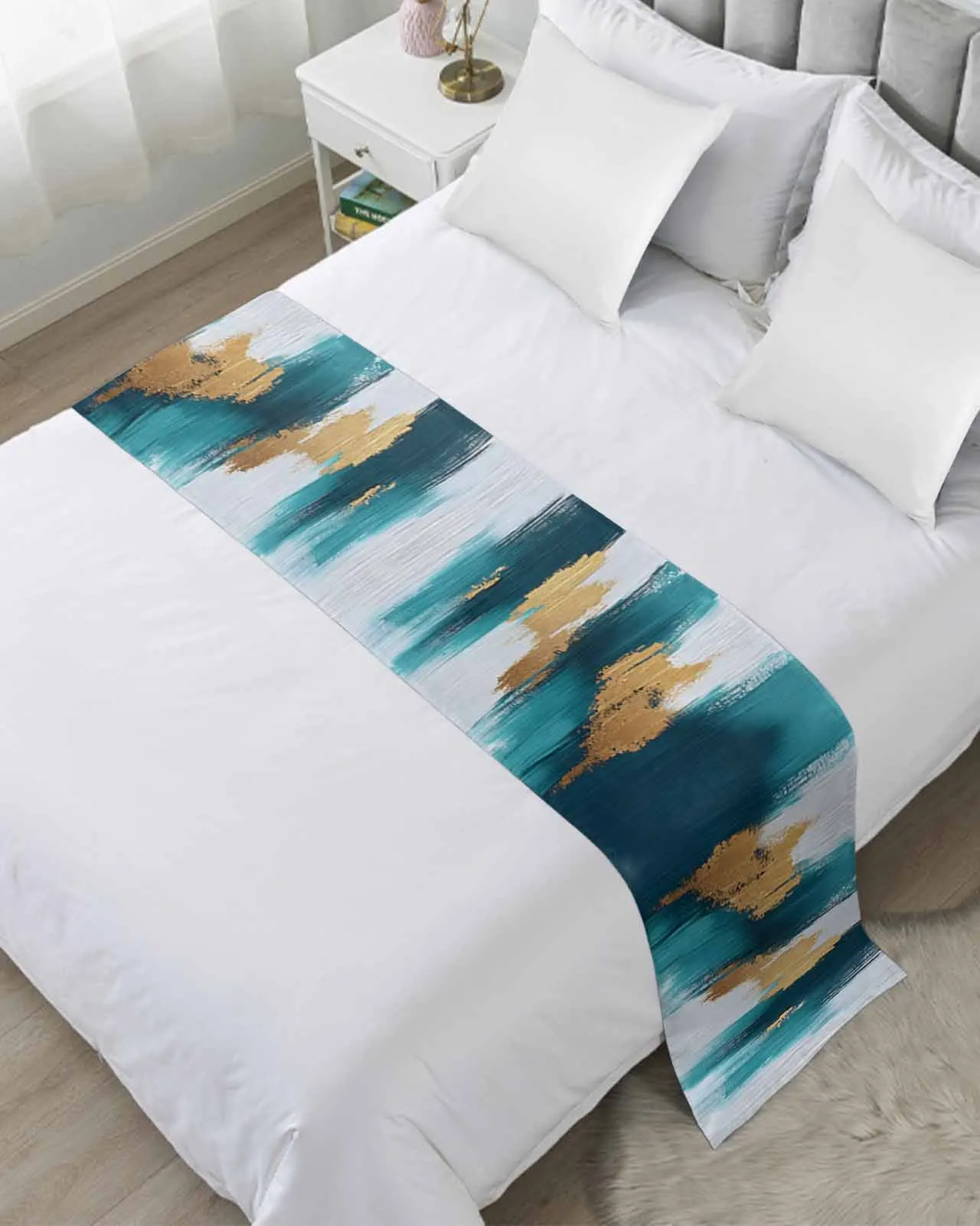Abstraction Blue-Green Texture Bed Runner Luxury Hotel Bed Tail Scarf Decorative Cloth Home Bedroom
Abstraction Blue-Green Texture Bed Runner Luxury Hotel Bed Tail Scarf Decorative Cloth Home Bedroom