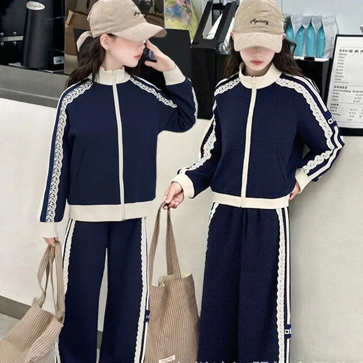Autumn Kid Girl Two-piece Set Zipper Patchwork Coat+Elastic Waist Pant Children Girl Set Striped Long Sleeves 4-14Y Girl Set
Autumn Kid Girl Two-piece Set Zipper Patchwork Coat+Elastic Waist Pant Children Girl Set Striped Long Sleeves 4-14Y Girl Set