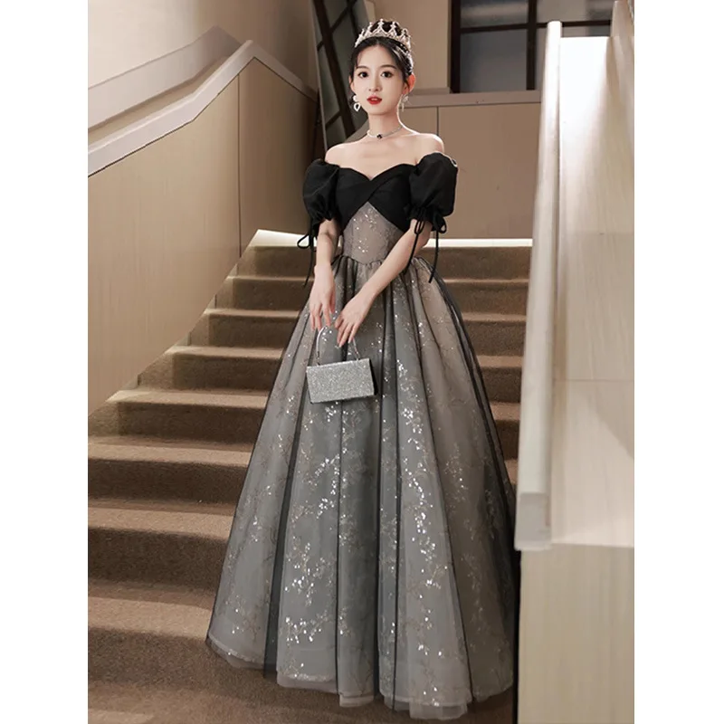 French Style Black Hepburn off-Shoulder Evening Dress High Sense Annual Meeting Birthday Performance New Spring
French Style Black Hepburn off-Shoulder Evening Dress High Sense Annual Meeting Birthday Performance New Spring