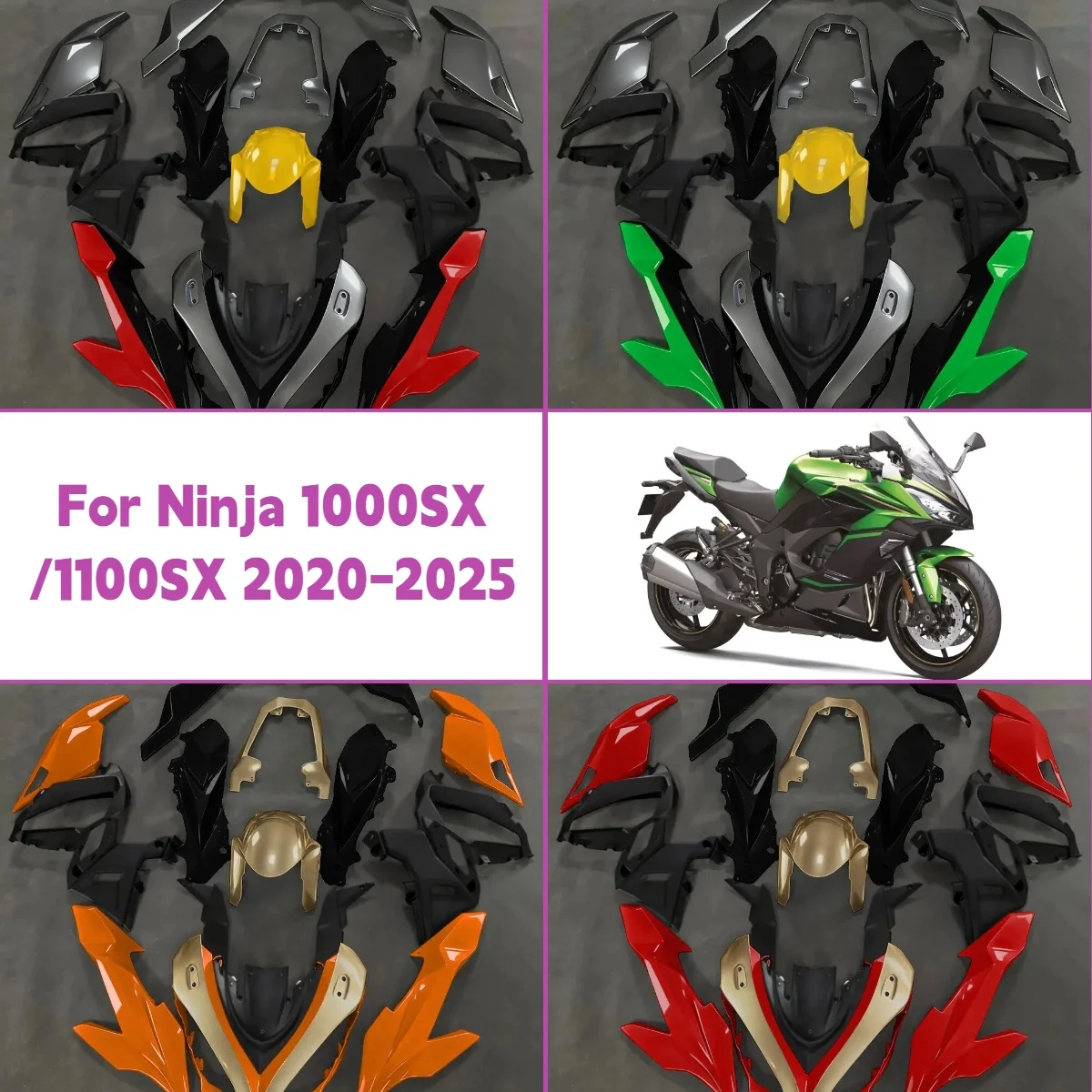 Fairing Set for 2020-2025 Kawasaki Ninja 1000SX ABS Injection Panel Kit Motorcycle Fairings 20-25 Ninja1100SX New Style
Fairing Set for 2020-2025 Kawasaki Ninja 1000SX ABS Injection Panel Kit Motorcycle Fairings 20-25 Ninja1100SX New Style
