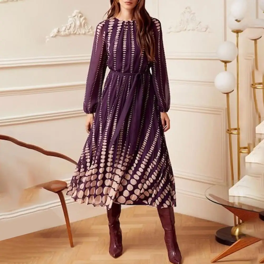 A Line Flowy Dress Women's Casual Long Sleeve Midi Dress with O-neck A-line Flowy Design for Spring Autumn Streetwear
A Line Flowy Dress Women's Casual Long Sleeve Midi Dress with O-neck A-line Flowy Design for Spring Autumn Streetwear