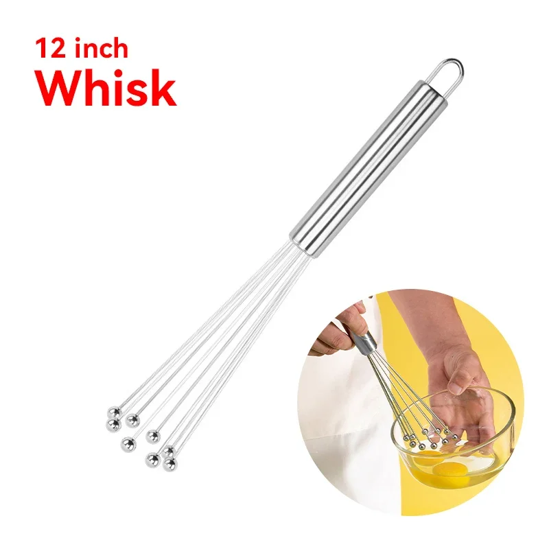 1Pcs Stainless Steel Ball Whisk Wire Egg Whisk Kitchen Whisks for Cooking Blending Whisking Beating Egg Mixer Baking Tool
1Pcs Stainless Steel Ball Whisk Wire Egg Whisk Kitchen Whisks for Cooking Blending Whisking Beating Egg Mixer Baking Tool