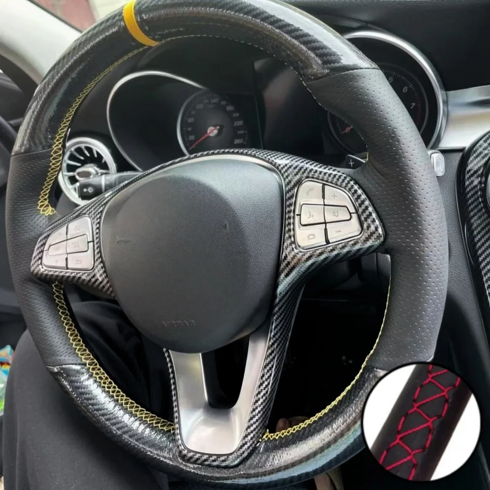 Braid Car Steering Wheel Cover Wrap Hand Sewing Carbon Fibre Genuine Leather For Mercedes Benz W176 W246 W205 C117 C218 W447
Braid Car Steering Wheel Cover Wrap Hand Sewing Carbon Fibre Genuine Leather For Mercedes Benz W176 W246 W205 C117 C218 W447
