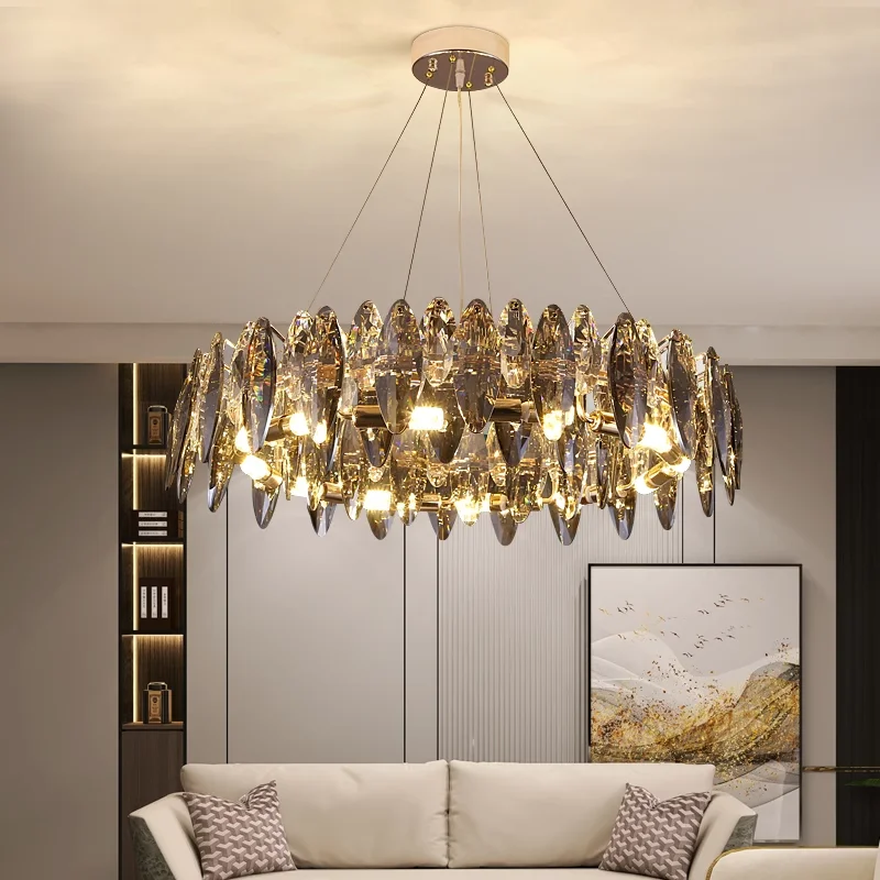 Modern Round Crystal Leaf LED Ceiling Chandelier, Bedroom, Living Room, Kitchen Home Decor Lighting, Customisable
Modern Round Crystal Leaf LED Ceiling Chandelier, Bedroom, Living Room, Kitchen Home Decor Lighting, Customisable