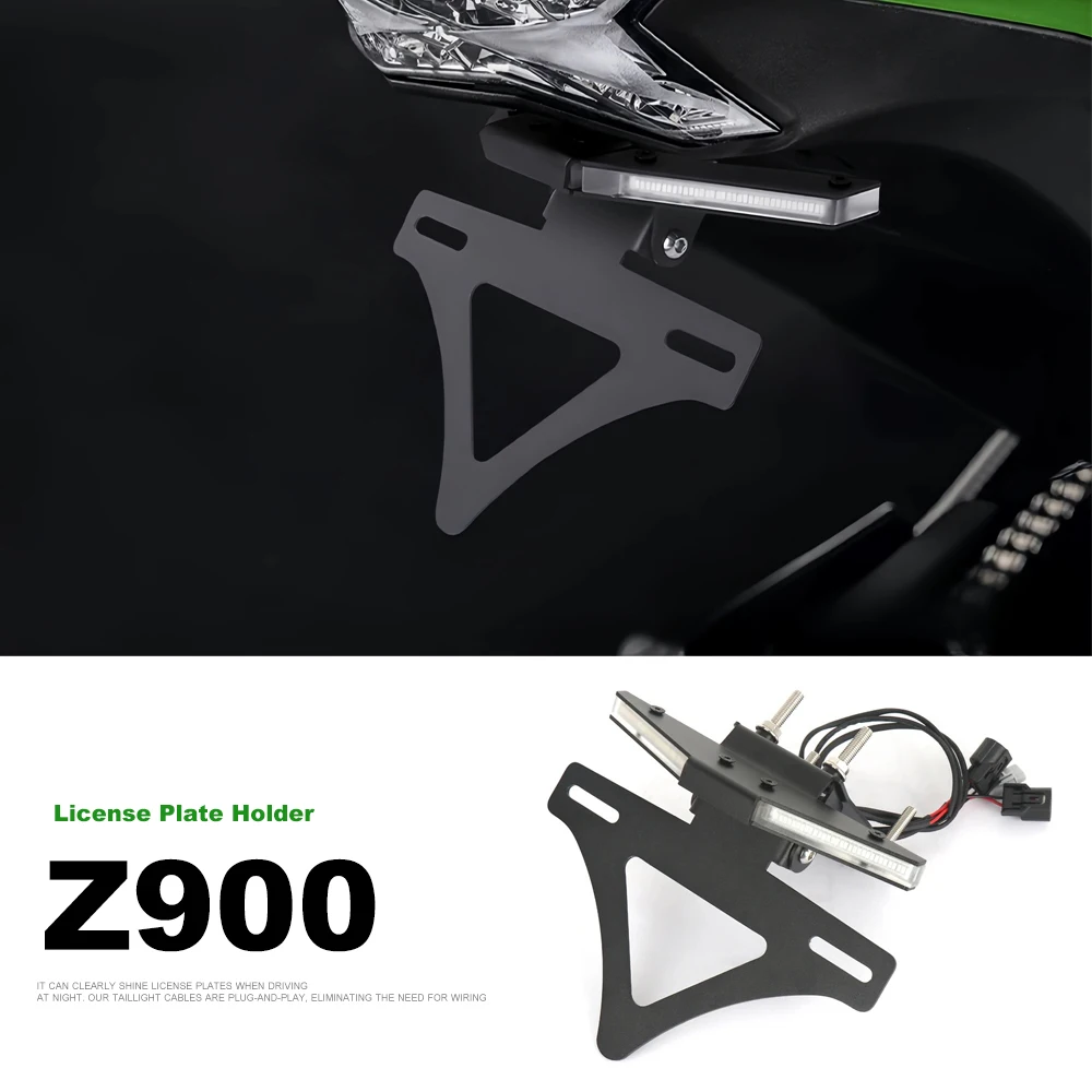 Motorcycle Tail Tidy Fender Eliminator Registration License Plate Mount Holder LED Light For Kawasaki Z900 Z 900 2017-2024
Motorcycle Tail Tidy Fender Eliminator Registration License Plate Mount Holder LED Light For Kawasaki Z900 Z 900 2017-2024