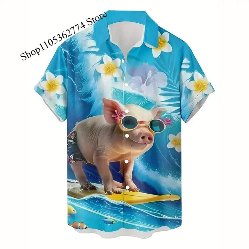 Fashion Cat Dog Hawaiian Shirt Men 3d Printed Animal Pig Graphic Short Sleeve Shirts New Design Summer Beach Lapel Button Blouse
Fashion Cat Dog Hawaiian Shirt Men 3d Printed Animal Pig Graphic Short Sleeve Shirts New Design Summer Beach Lapel Button Blouse