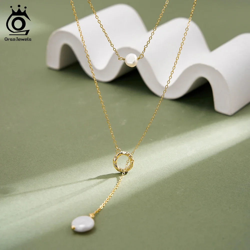 ORSA JEWELS 925 Sterling Silver Sexy Layered Natural Pearl Pendant Necklace for Women Retro Summer Jewelry Accessory BQN30
ORSA JEWELS 925 Sterling Silver Sexy Layered Natural Pearl Pendant Necklace for Women Retro Summer Jewelry Accessory BQN30