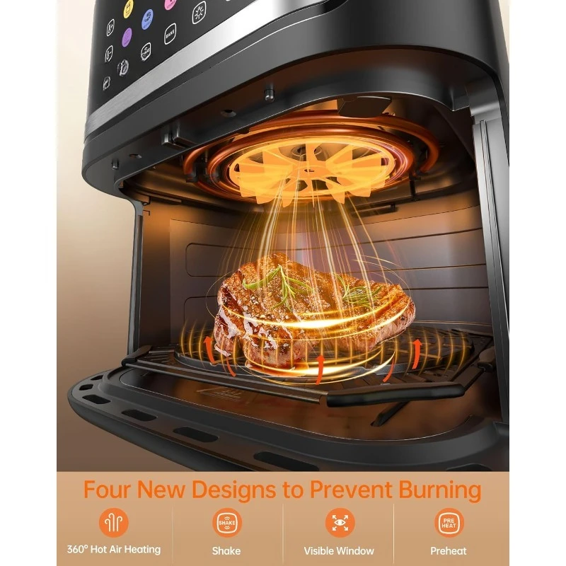 6.5QT Large Air Fryer, Air Fryers Clear Window With Washable Basket, 10-in-1 Presets Functions For Crisp, Roast
6.5QT Large Air Fryer, Air Fryers Clear Window With Washable Basket, 10-in-1 Presets Functions For Crisp, Roast