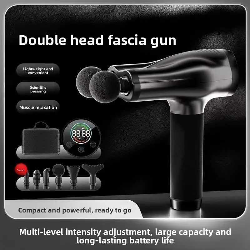 Strengthen the dual head fascia massager, professional grade high-power handheld vibration fitness and relaxation fascia gun
Strengthen the dual head fascia massager, professional grade high-power handheld vibration fitness and relaxation fascia gun