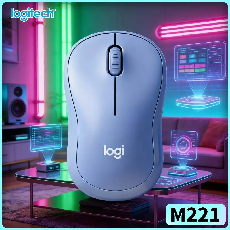 Logitech M221 Silent Optical Mouse - 10m Range, Lightweight Body, Noise Reduction Tech, Fit for Windows Mac Chrome OS Devices