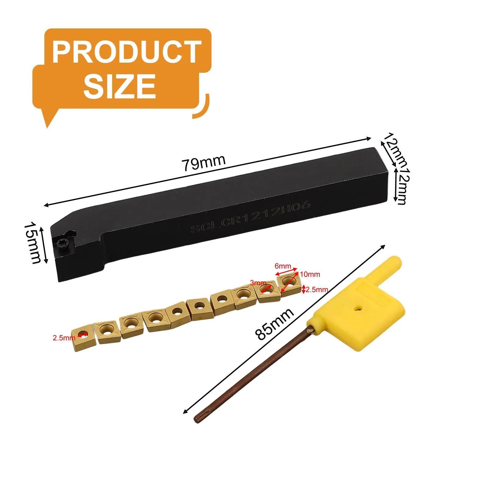 Versatile SCLCR1212H06 Lathe Turning Tool Holder + 10pcs CCMT060204HM VP15TF Insert Tool for Various Materials
Versatile SCLCR1212H06 Lathe Turning Tool Holder + 10pcs CCMT060204HM VP15TF Insert Tool for Various Materials