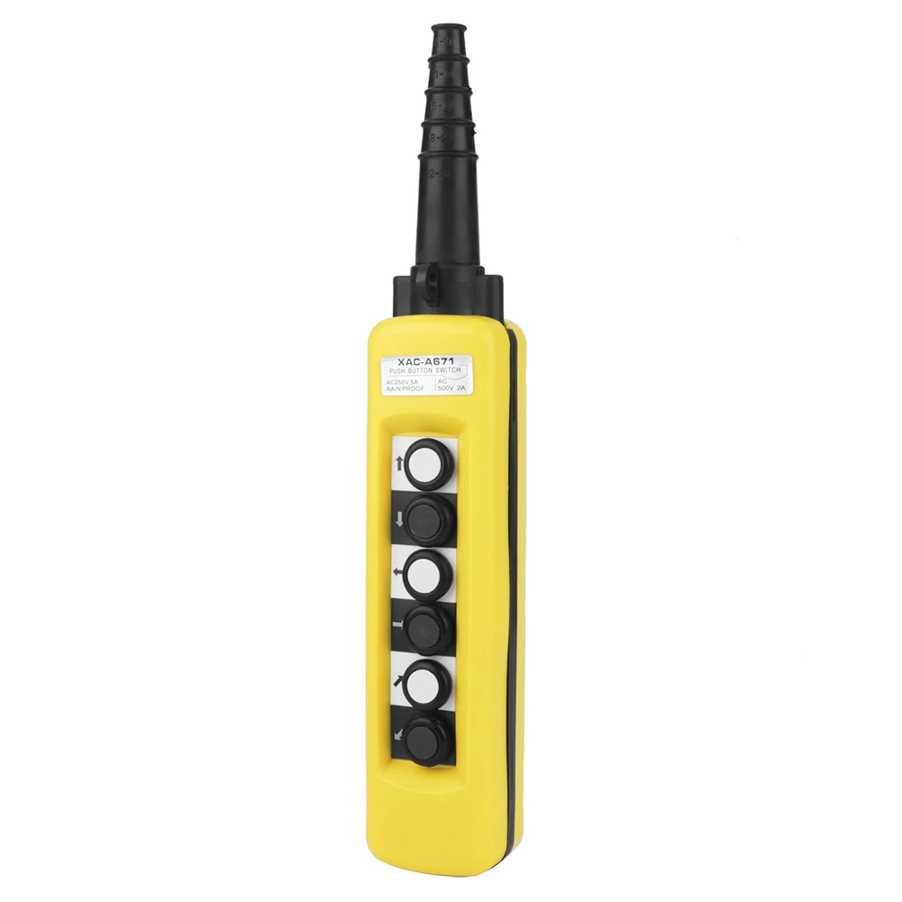 Crane Chain Hoist Push Button Switch Lifting Pendant Controller 6 Buttons
Crane Chain Hoist Push Button Switch Lifting Pendant Controller 6 Buttons