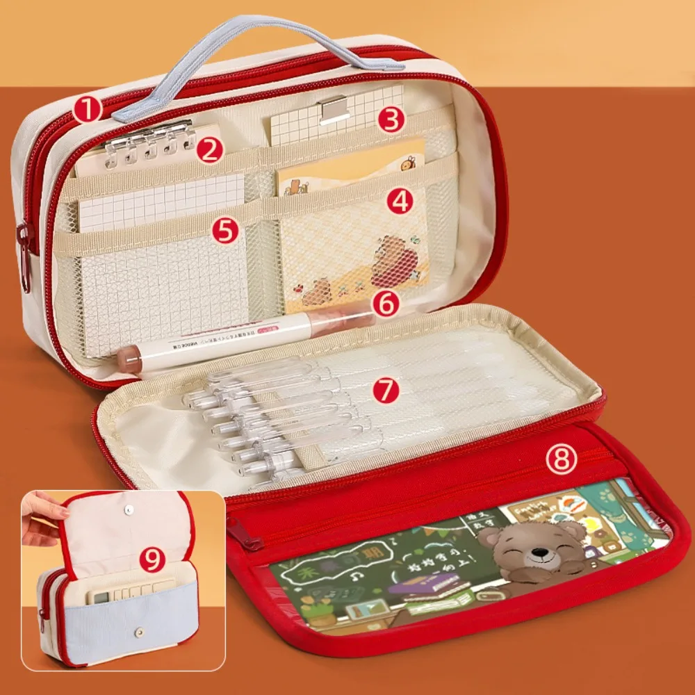 Aesthetic 9 Layers Pencil Case Zipper Bear Large Capacity Pencil Bag Portable with Curriculum Schedule Stationery Storage Bag
Aesthetic 9 Layers Pencil Case Zipper Bear Large Capacity Pencil Bag Portable with Curriculum Schedule Stationery Storage Bag