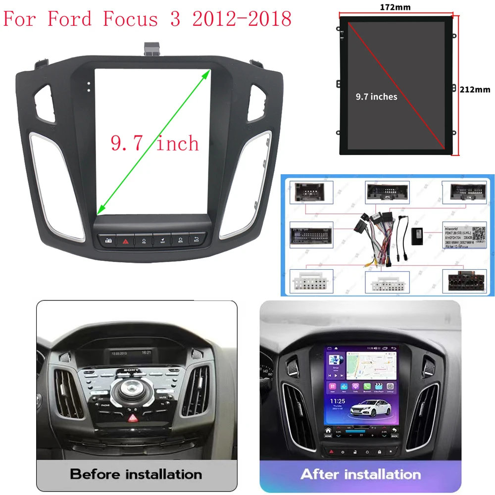 9.7Inch For FORD FOCUS 2012-2017 2Din Car Radio Fascia DVD Stereo Frame Plate Adapter Mounting Dash Installation Bezel MP5 Panel
9.7Inch For FORD FOCUS 2012-2017 2Din Car Radio Fascia DVD Stereo Frame Plate Adapter Mounting Dash Installation Bezel MP5 Panel