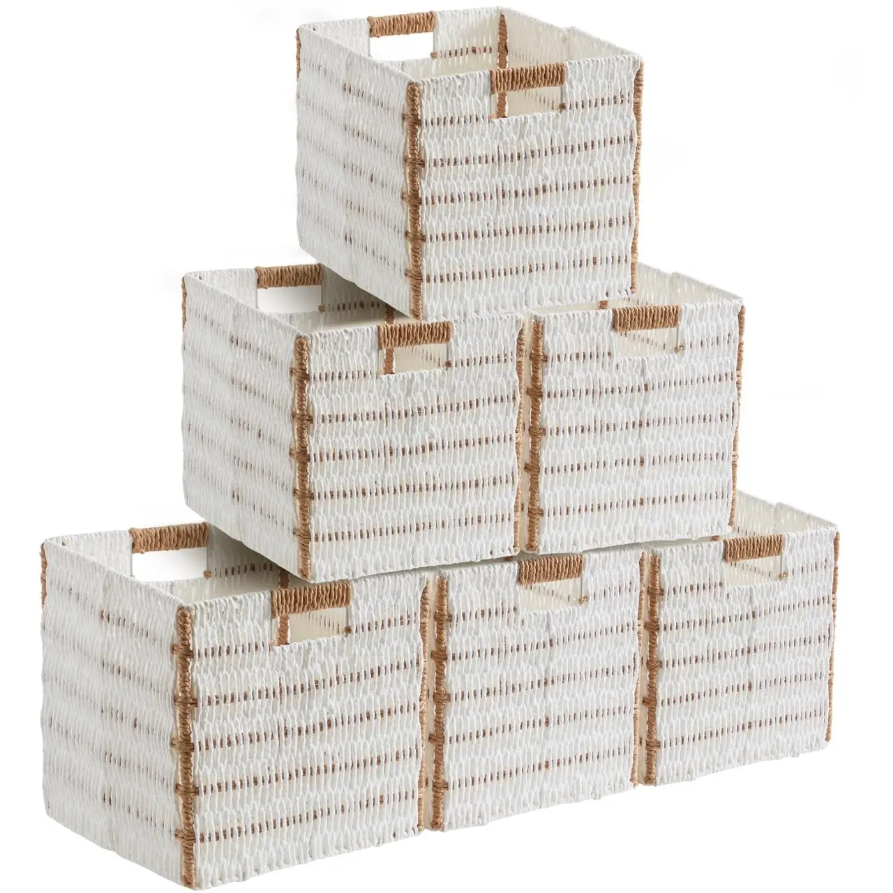 Wicker Storage Cubes Bin, 13 x 13 Inch Storage Cubes Shelf Basket Collapsible Natural Hand Woven Paper Kallax, Customized
Wicker Storage Cubes Bin, 13 x 13 Inch Storage Cubes Shelf Basket Collapsible Natural Hand Woven Paper Kallax, Customized