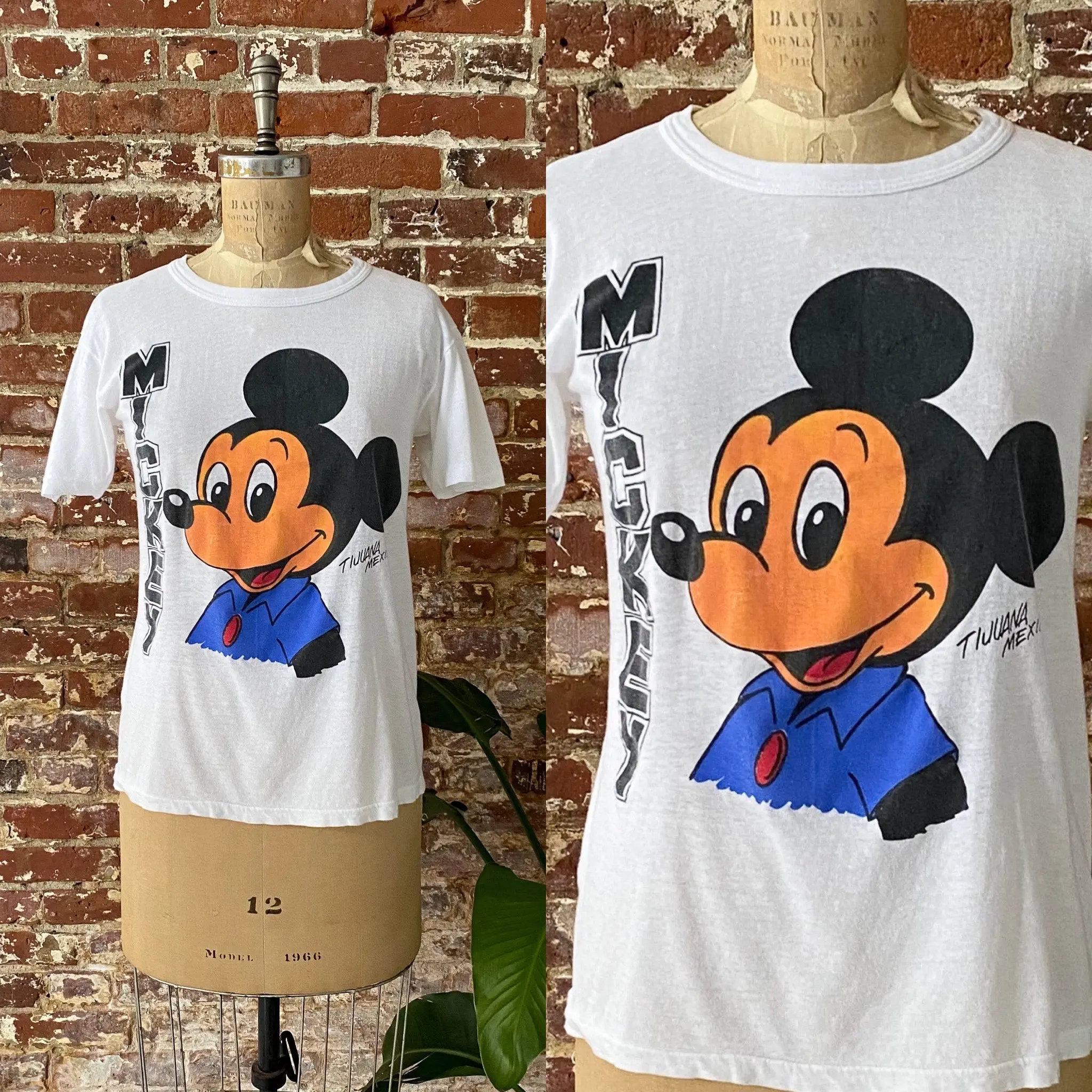 White Mickey Mouse Tshirt Orange Face Blue Shirt Tijuana Mexico Lettering Vintage Cotton Tee Casual Streetwear Soft Fabric
White Mickey Mouse Tshirt Orange Face Blue Shirt Tijuana Mexico Lettering Vintage Cotton Tee Casual Streetwear Soft Fabric