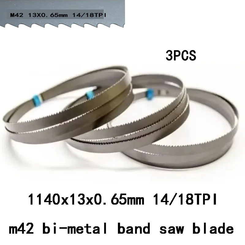 3Pcs m42 Bi Metal 1140mm Band Saw Blades Band Saw Blade 1140 13 0.65mm 14-18T TPI 44-7/8" Cutting Metal
3Pcs m42 Bi Metal 1140mm Band Saw Blades Band Saw Blade 1140 13 0.65mm 14-18T TPI 44-7/8" Cutting Metal
