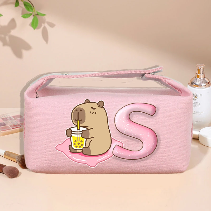 Capybara Fashion Cosmetic Bag for Women Cartoon Letter A-Z Printed Makeup Pouch Girls Portable Washing Handbag Make Up Bags Gift
Capybara Fashion Cosmetic Bag for Women Cartoon Letter A-Z Printed Makeup Pouch Girls Portable Washing Handbag Make Up Bags Gift