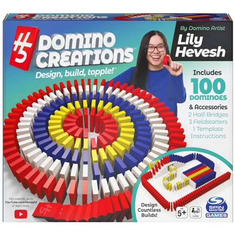 Games, Lily Hevesh H5 Domino Creations 100-Piece Dominoes Set, Games, Building Toys, Classic Game, Dominoes for Adults, for Age
Games, Lily Hevesh H5 Domino Creations 100-Piece Dominoes Set, Games, Building Toys, Classic Game, Dominoes for Adults, for Age