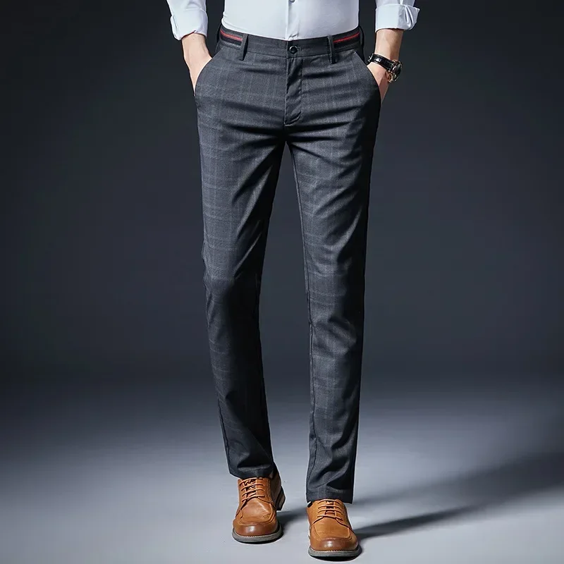 Pop Four Seasons New Fashion Men’s Grey Plaid Fit Suits Trousers Stretch Casual Business Leisure Suit Pants Male Trendy Men Clot
Pop Four Seasons New Fashion Men’s Grey Plaid Fit Suits Trousers Stretch Casual Business Leisure Suit Pants Male Trendy Men Clot