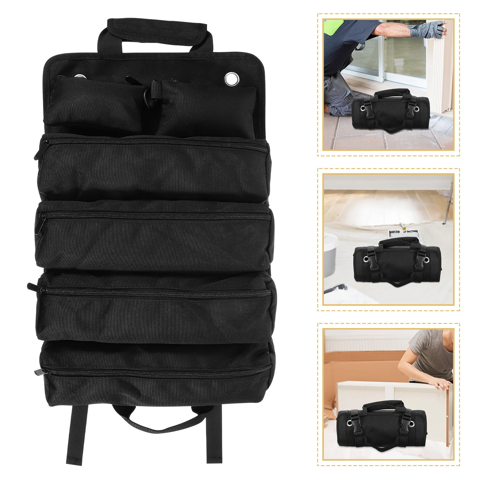 Roll Up Tool Bag Oxford Cloth Heavy Duty Tool Roll Pouch Organizer for Electrician Carpenter Mechanic Tools Storage
Roll Up Tool Bag Oxford Cloth Heavy Duty Tool Roll Pouch Organizer for Electrician Carpenter Mechanic Tools Storage