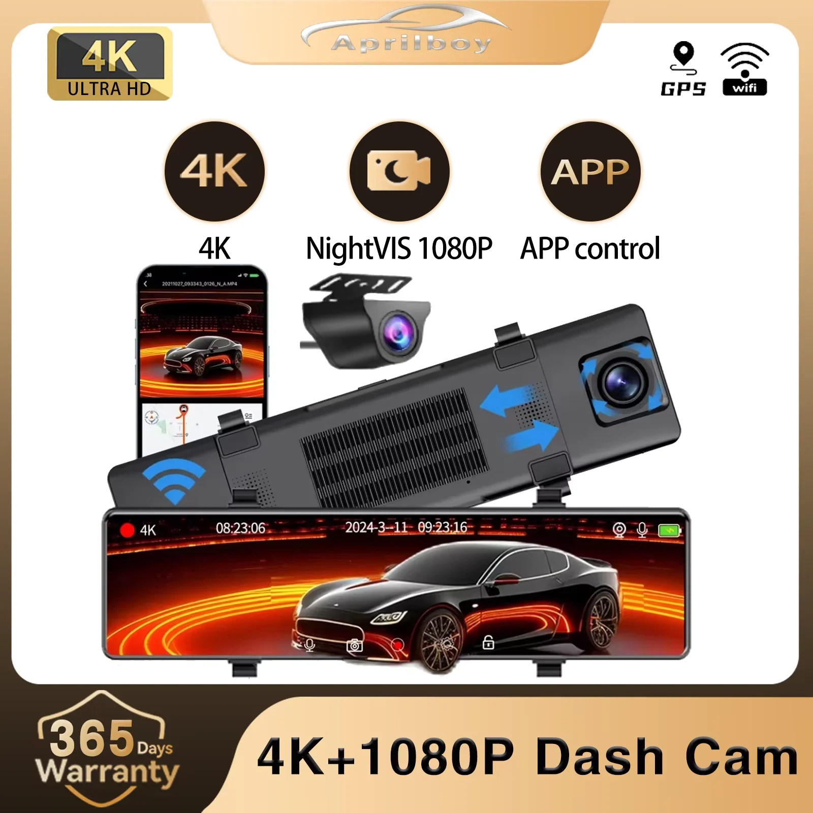 Aprilboy 12 Inch Dash Cam 4K Car Dvr WIFI Touch Night Vision Car DVR Dash Cam Dash cam Video recorder Camera Rear View Black box
Aprilboy 12 Inch Dash Cam 4K Car Dvr WIFI Touch Night Vision Car DVR Dash Cam Dash cam Video recorder Camera Rear View Black box