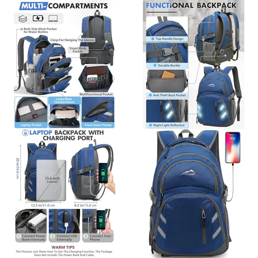 Backpack Bookbag for College Laptop Travel, Fit Laptop Up to with USB Charging Port Multi Compartment Anti theft, Gift for Wome
Backpack Bookbag for College Laptop Travel, Fit Laptop Up to with USB Charging Port Multi Compartment Anti theft, Gift for Wome