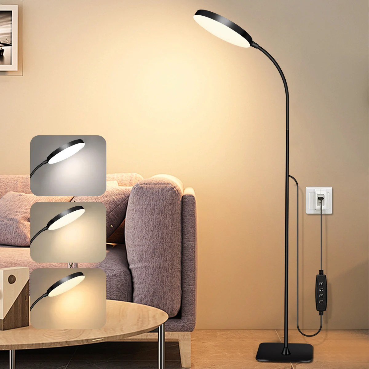 LED Floor Lamp Bright Tall Standing Lamp with 4 Brightness Levels 4 Color Temperatures Adjustable Gooseneck Standard Lamp
LED Floor Lamp Bright Tall Standing Lamp with 4 Brightness Levels 4 Color Temperatures Adjustable Gooseneck Standard Lamp