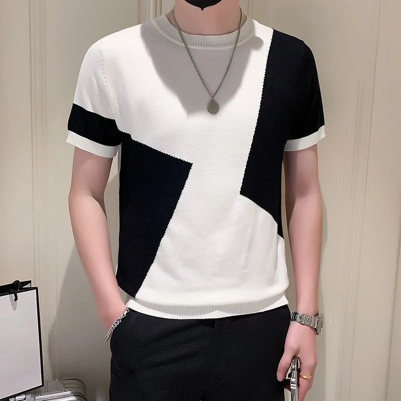 Gentleman's Light Luxury Short Sleeve Top Summer Stretch Knit T Shirt Two Tone Design Breathable Comfort Men
Gentleman's Light Luxury Short Sleeve Top Summer Stretch Knit T Shirt Two Tone Design Breathable Comfort Men