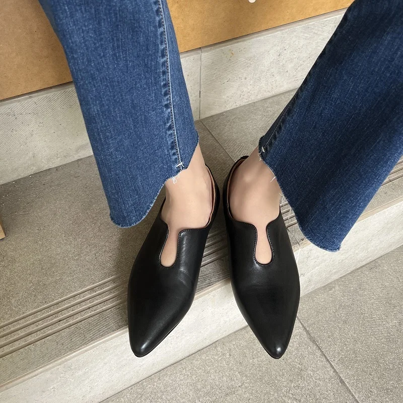 Woman Flat Shoes Pointed Toe Spring Autumn Slip On Shoes On Low Heels French Style Daily Simple Shoes Cowhide Simple Flats
Woman Flat Shoes Pointed Toe Spring Autumn Slip On Shoes On Low Heels French Style Daily Simple Shoes Cowhide Simple Flats