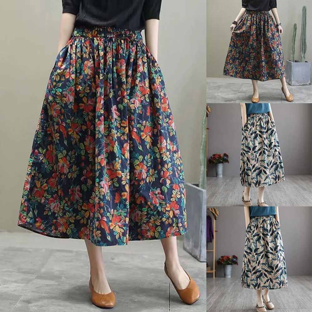 Women's Cotton Linen Floral Skirt Ethnic Style Casual Versatile Long Skirt Ladies Maxi Skirt Breathable 2025
Women's Cotton Linen Floral Skirt Ethnic Style Casual Versatile Long Skirt Ladies Maxi Skirt Breathable 2025