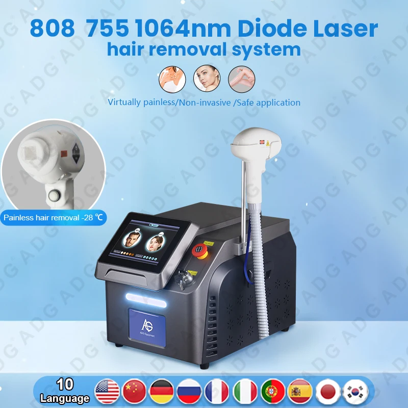 808NM 755NM 1064NM Painless Permanent Diode Hair Laser Removal Machine Skin Rejuvenation Fast cooling Epilator men woman use
808NM 755NM 1064NM Painless Permanent Diode Hair Laser Removal Machine Skin Rejuvenation Fast cooling Epilator men woman use