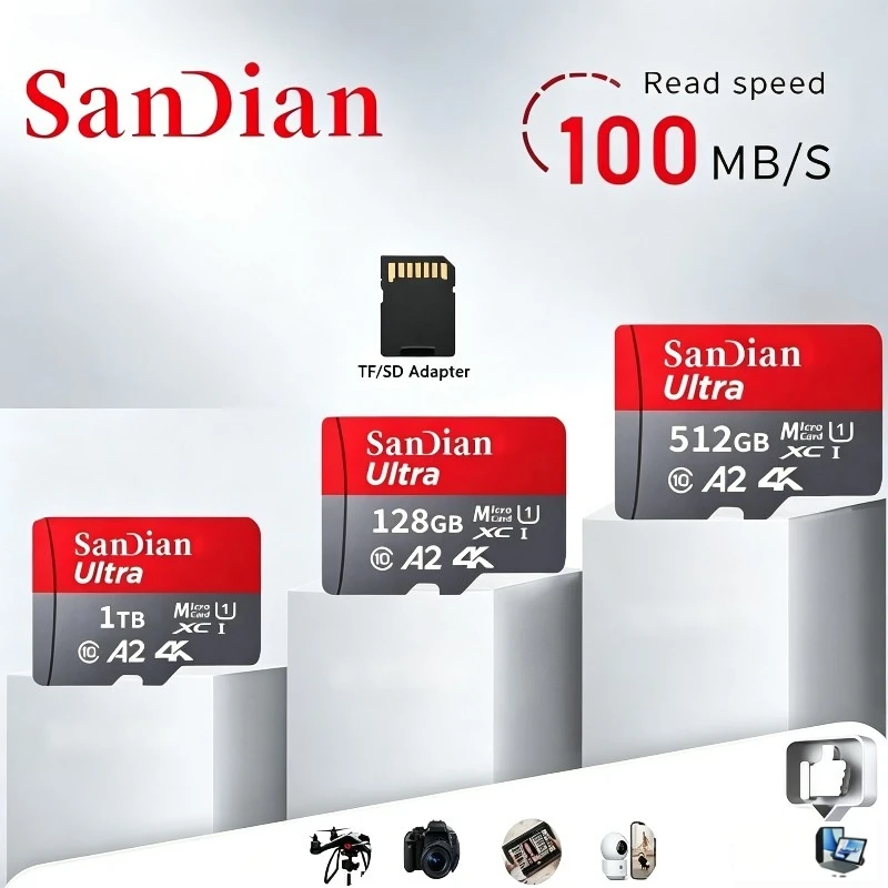 New Original High Speed Memory Card 128GB Class 10 Micro TF SD Card 1TB SD Memory Card For Camera Phones tablets
New Original High Speed Memory Card 128GB Class 10 Micro TF SD Card 1TB SD Memory Card For Camera Phones tablets
