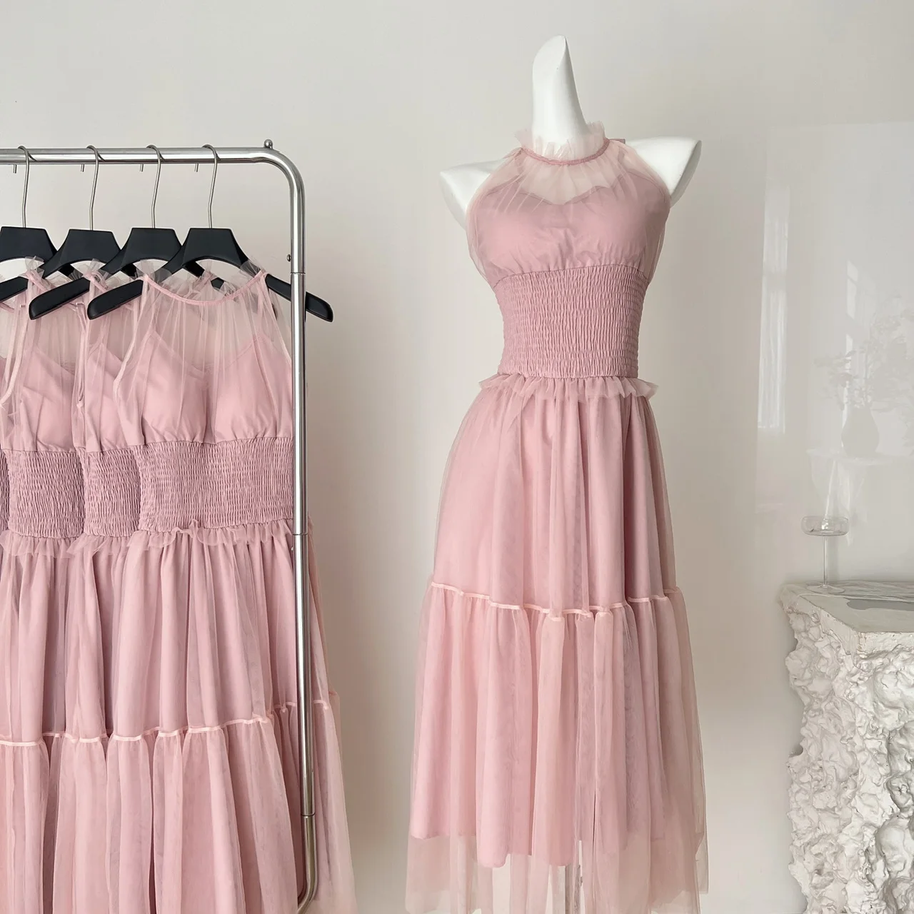 Chic Elegant Ruched mesh Korean Fashion Fairy Sexy High Waist Vestidos Summer Vacation dress
Chic Elegant Ruched mesh Korean Fashion Fairy Sexy High Waist Vestidos Summer Vacation dress