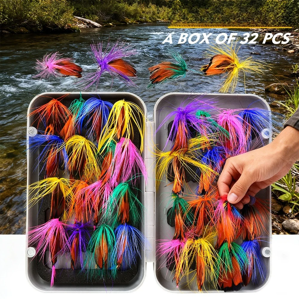 32pcs/Box Fly Hook Carbon Steel Biomimetic Pest Nymph Bait Hook For Trout Stream Fishing Lure Attractant Accessories
32pcs/Box Fly Hook Carbon Steel Biomimetic Pest Nymph Bait Hook For Trout Stream Fishing Lure Attractant Accessories