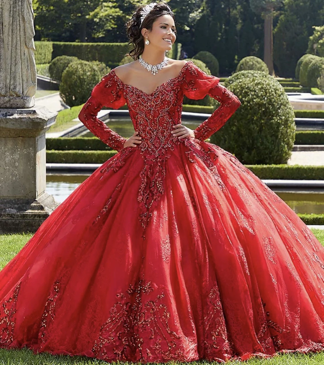 Red Puffy Long Sleeve Quinceanera Dress Off Shoulder Prom Dress Lace Appliqué Party Sweet Princess Dress
Red Puffy Long Sleeve Quinceanera Dress Off Shoulder Prom Dress Lace Appliqué Party Sweet Princess Dress