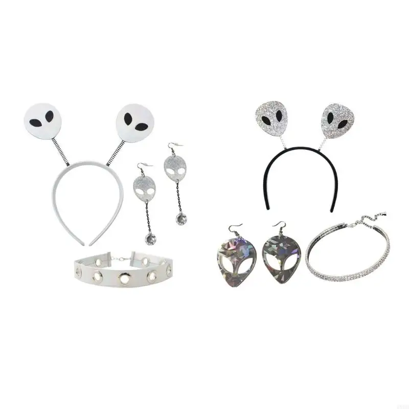 652F Alien Costume Set Alien Headband Earring Necklace Gloves Alien Fancy Costume Accessories for Halloween Cosplay
652F Alien Costume Set Alien Headband Earring Necklace Gloves Alien Fancy Costume Accessories for Halloween Cosplay