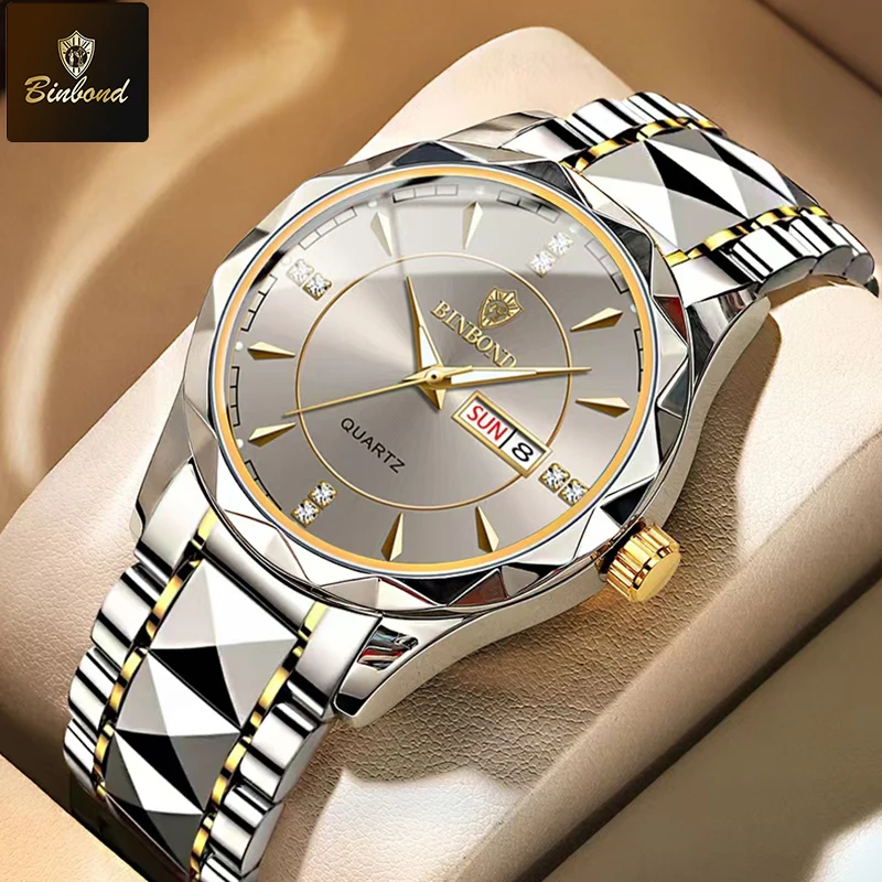 BINBOND Men Watch Date Week Fashion Watch Men Original Waterproof Non-Mechanical Watch Luminous Dual Calendar Quartz Wristwatch
BINBOND Men Watch Date Week Fashion Watch Men Original Waterproof Non-Mechanical Watch Luminous Dual Calendar Quartz Wristwatch