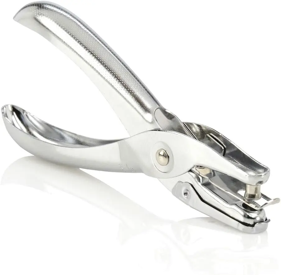 Single Hole Punch, 5 Sheet Capacity, Chrome Hole Puncher for Paper, Office Supply
Single Hole Punch, 5 Sheet Capacity, Chrome Hole Puncher for Paper, Office Supply