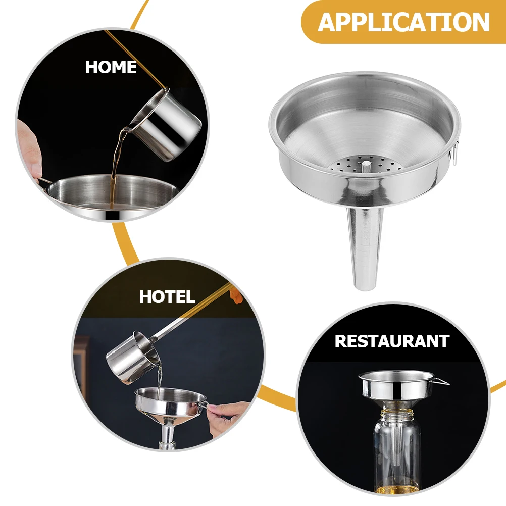 1 set Large Diameter Stainless Steel Funnel Multi-Function Kitchen Tool for Oil Liquid Transfer Reusable Portable
1 set Large Diameter Stainless Steel Funnel Multi-Function Kitchen Tool for Oil Liquid Transfer Reusable Portable