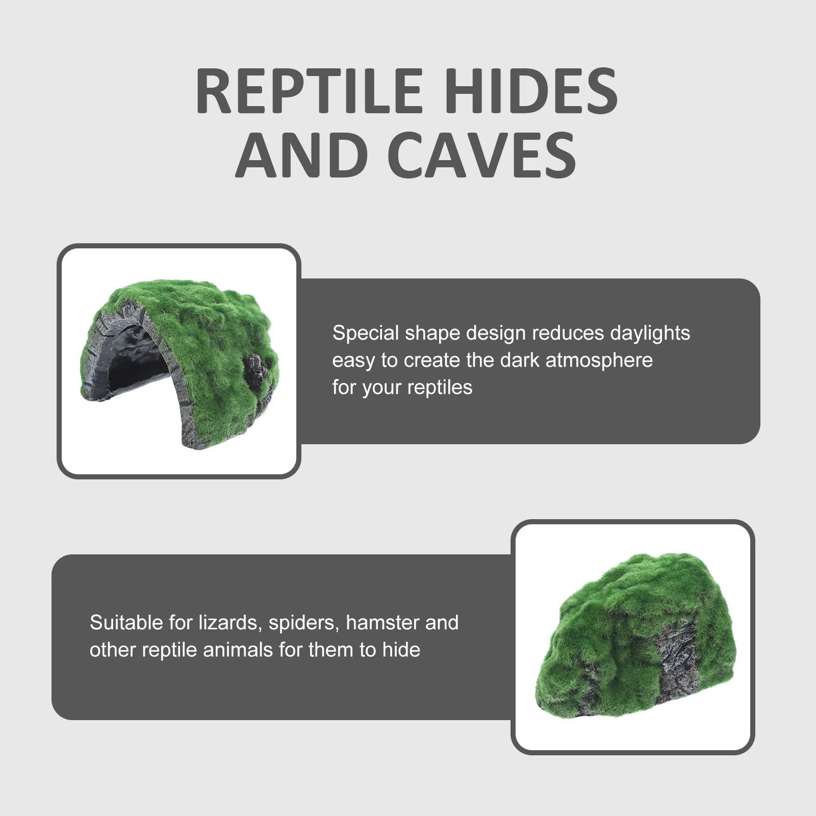Resin Reptile Hideout Cave Terrarium Decor Dark Natural Habitat Stress Relief Hide for Leopard Gecko Snakes Lizards Small Pets
Resin Reptile Hideout Cave Terrarium Decor Dark Natural Habitat Stress Relief Hide for Leopard Gecko Snakes Lizards Small Pets