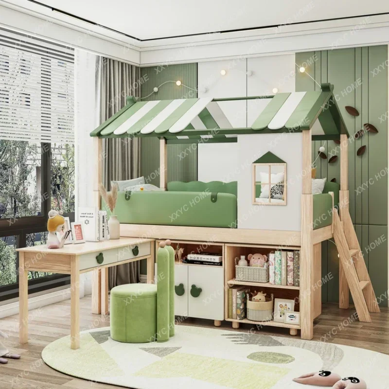 #Fengzan Tree House Children's Bed Half Height Bed Belt Desk Bunk Multifunctional Storage Combined
#Fengzan Tree House Children's Bed Half Height Bed Belt Desk Bunk Multifunctional Storage Combined