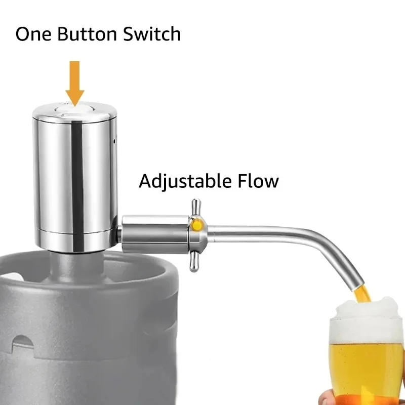 Electric Beer Pump Dispenser, Automatic Beer Wine Aerator with One Button Switch,Brew Carbonated for Mini Keg Growler
Electric Beer Pump Dispenser, Automatic Beer Wine Aerator with One Button Switch,Brew Carbonated for Mini Keg Growler