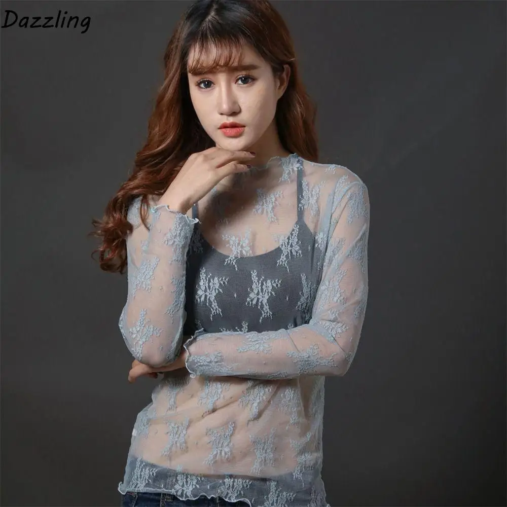 See-Through Lace T Shirt Mesh Fishnet Turtleneck Mesh Ladies Tops Sheer Black Long Sleeve Transparent T-shirt Women Girls
See-Through Lace T Shirt Mesh Fishnet Turtleneck Mesh Ladies Tops Sheer Black Long Sleeve Transparent T-shirt Women Girls