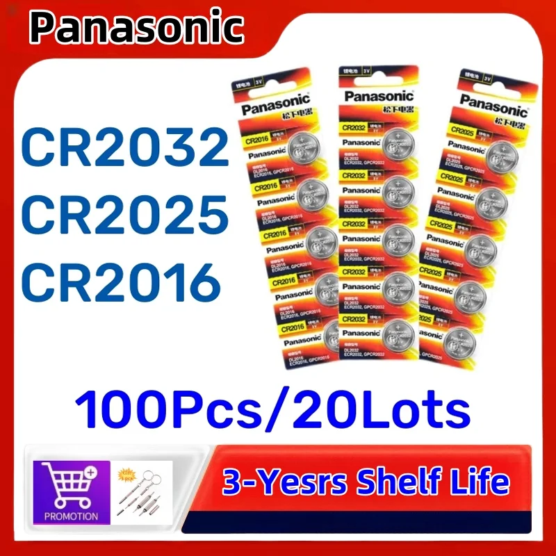 100Pcs Original Panasonic CR2032 3v Button Batteries CR2025 CR2016 CR 2032 Coin Lithium Battery For Clock Electronic CR 2025
100Pcs Original Panasonic CR2032 3v Button Batteries CR2025 CR2016 CR 2032 Coin Lithium Battery For Clock Electronic CR 2025