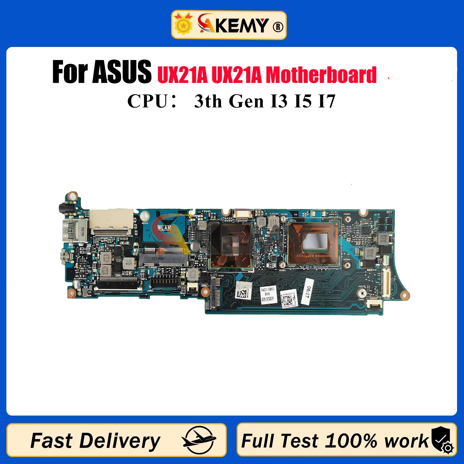UX21A Laptop Motherboard For ASUS ZenBook UX21A UX21A Notebook Mainboard With CPU 100% tests OK fast shipping High quality
UX21A Laptop Motherboard For ASUS ZenBook UX21A UX21A Notebook Mainboard With CPU 100% tests OK fast shipping High quality