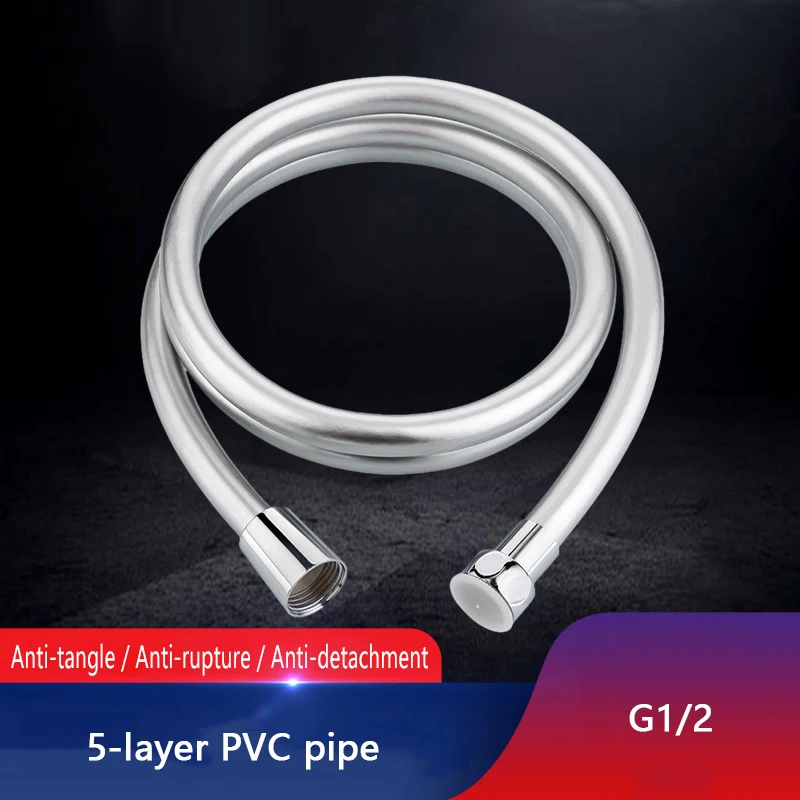 PVC Silver Shower Hose Hot Water Outlet Pipe Bathroom Shower Connection Nozzle Thickened Home Water Pipe
PVC Silver Shower Hose Hot Water Outlet Pipe Bathroom Shower Connection Nozzle Thickened Home Water Pipe