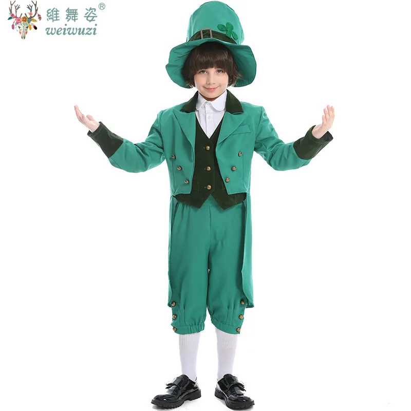 Хэллоуин, детский день, ирландский лепрекон для мальчиков, зеленый костюм для косплея, карнавальный парадный костюм Святого Патрика со шляпой, рождественский наряд
Хэллоуин, детский день, ирландский лепрекон для мальчиков, зеленый костюм для косплея, карнавальный парадный костюм Святого Патрика со шляпой, рождественский наряд